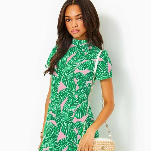 NWT Lilly Pulitzer Hallie Short Sleeve Dress - Conch Shell Pink - Picture 1 of 7